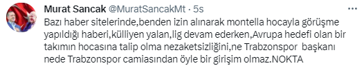 Trabzonspor'la anılan Montella için Adana Demirspor Başkanı Sancak'tan açıklama